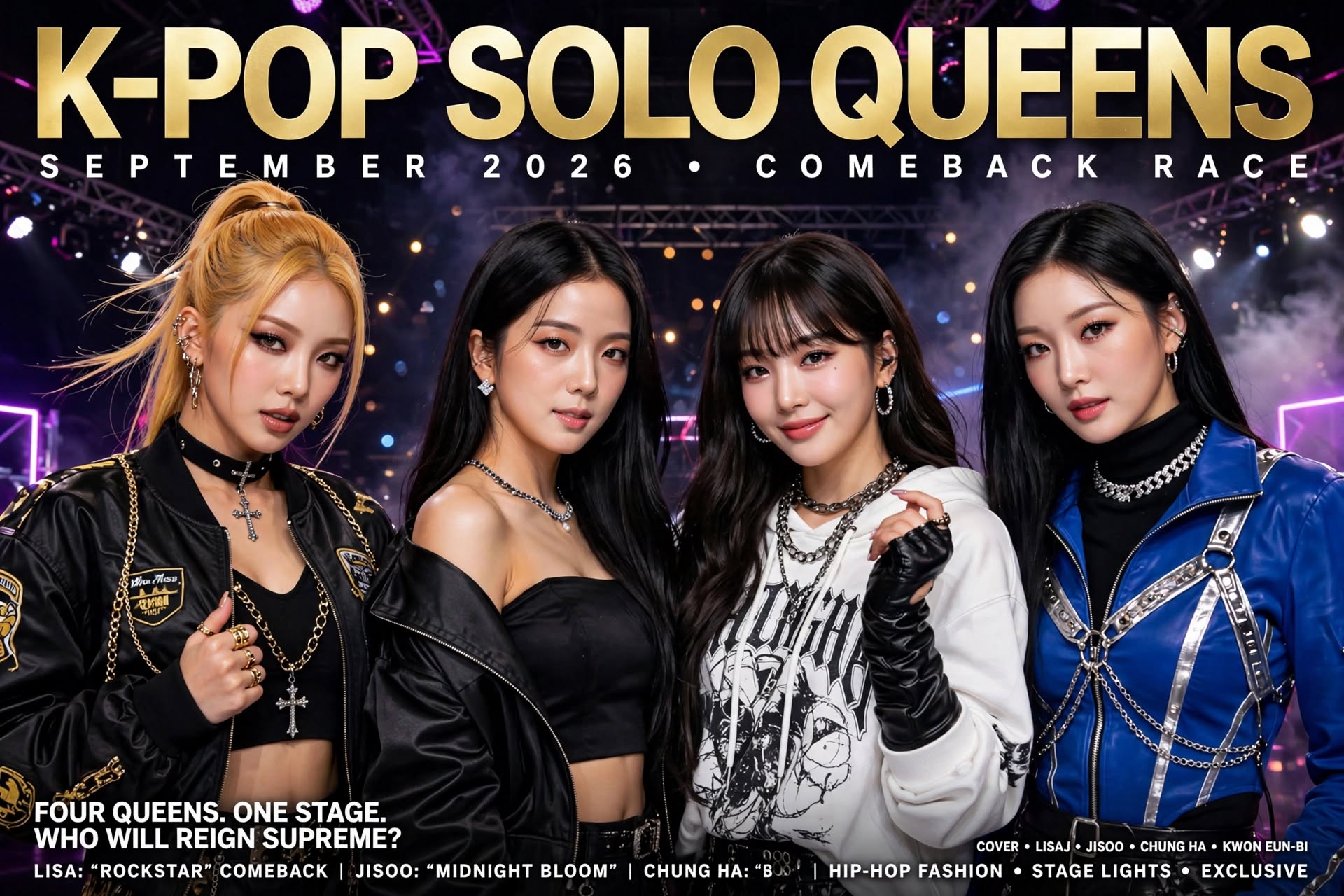 K-pop solo queens September 2026 Lisa Jisoo Chung Ha Kwon Eun-bi comeback