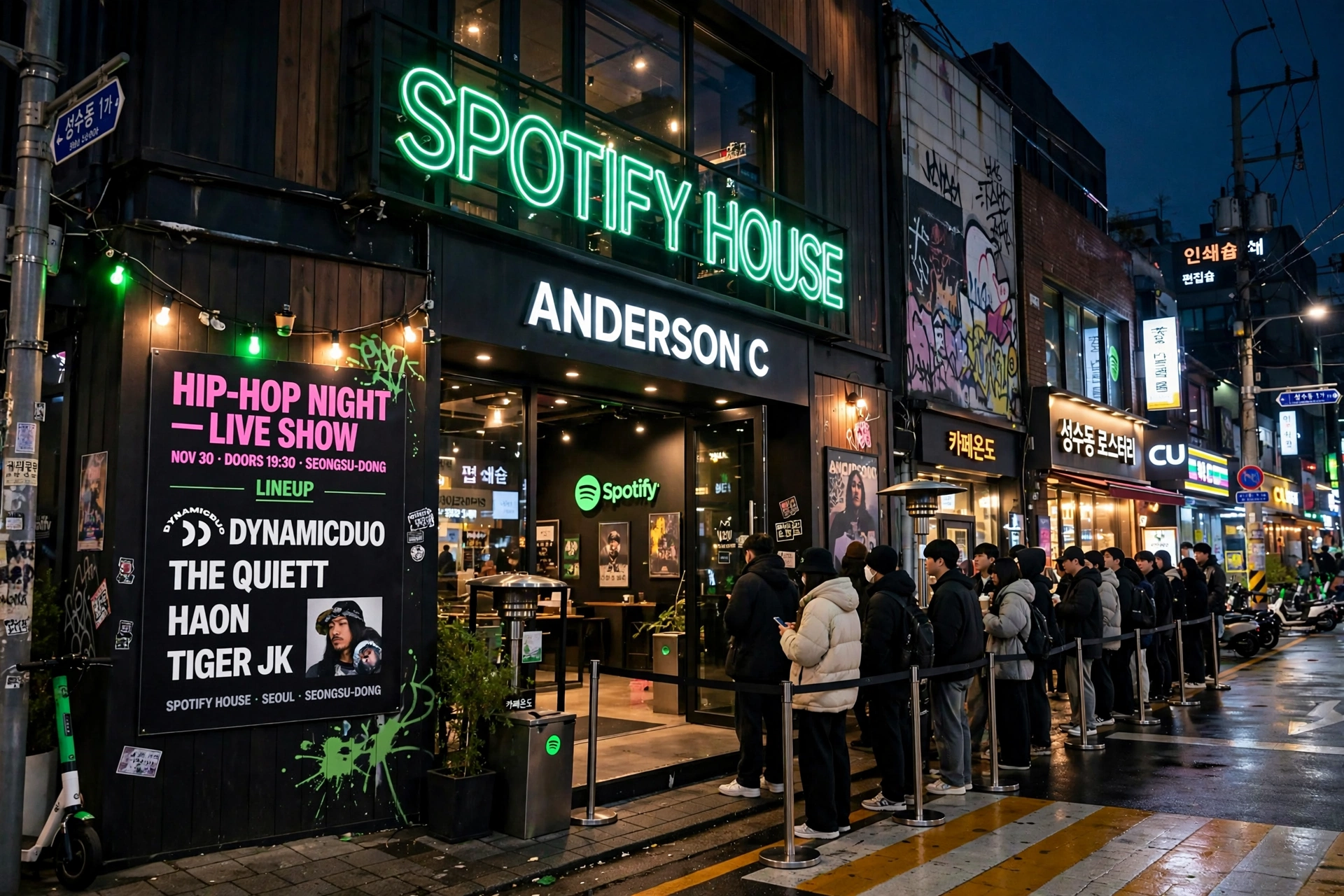 spotify house seoul anderson c exterior hip hop night