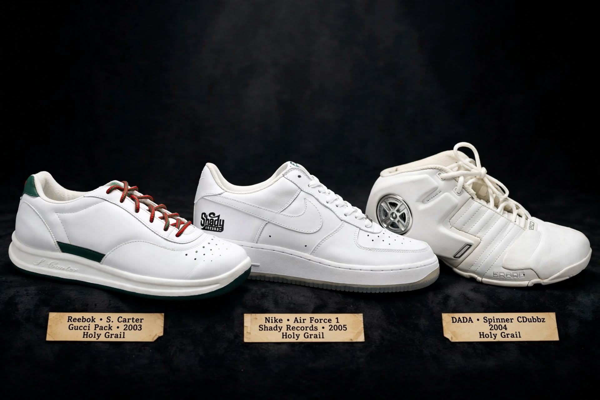 S. Carter Gucci, Shady Records AF1 and Dada Spinner Y2K rap sneaker grails